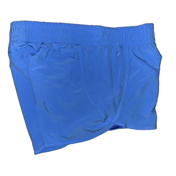Avia Shine Running Shorts Side Zip Pocket Pull On Elastic Lined XL 16/18 Blue - Picture 5 of 12